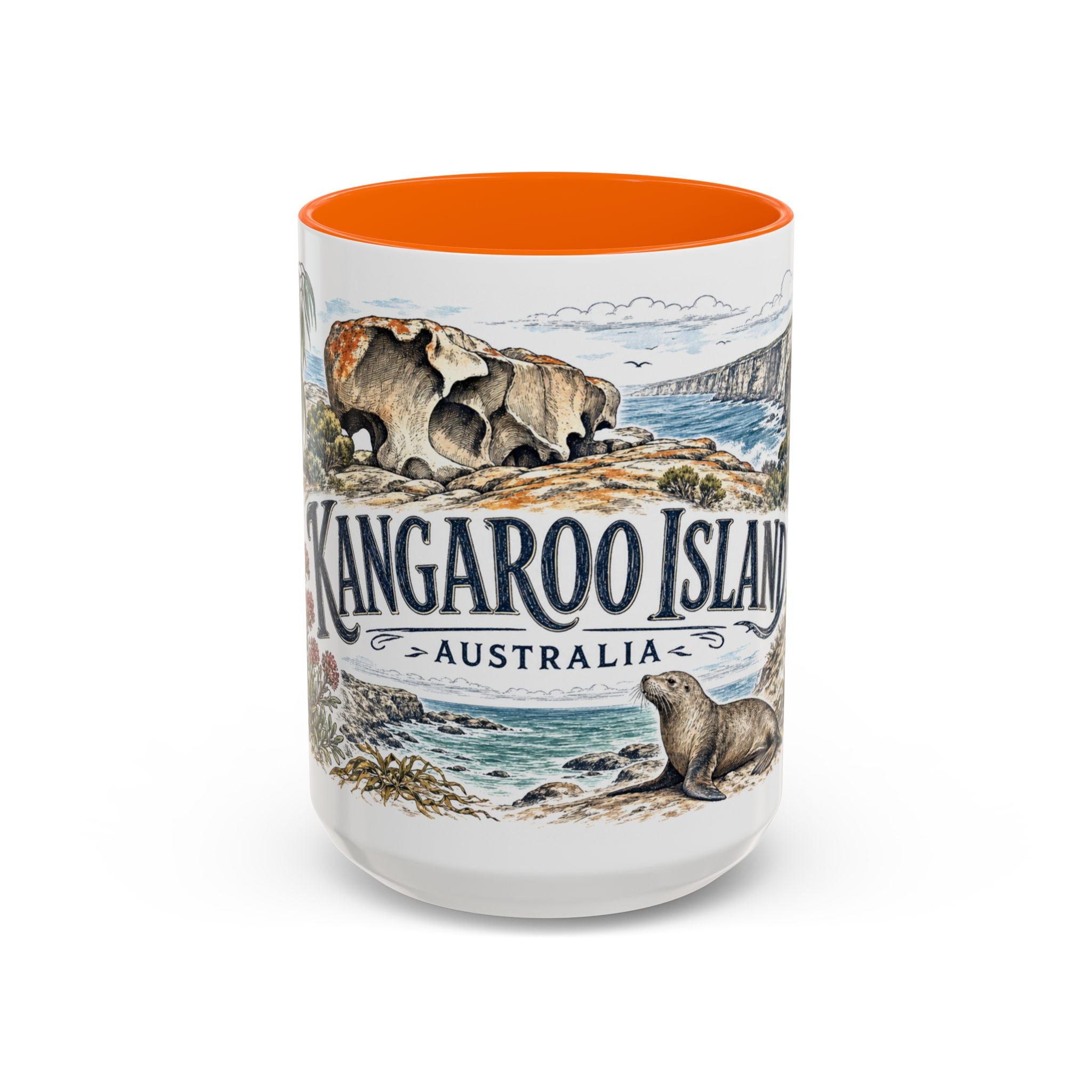 Kangaroo Island Mug, Australia Travel Souvenir, Bucket List Gift, Accent Ceramic Coffee Mug 11oz 15oz
