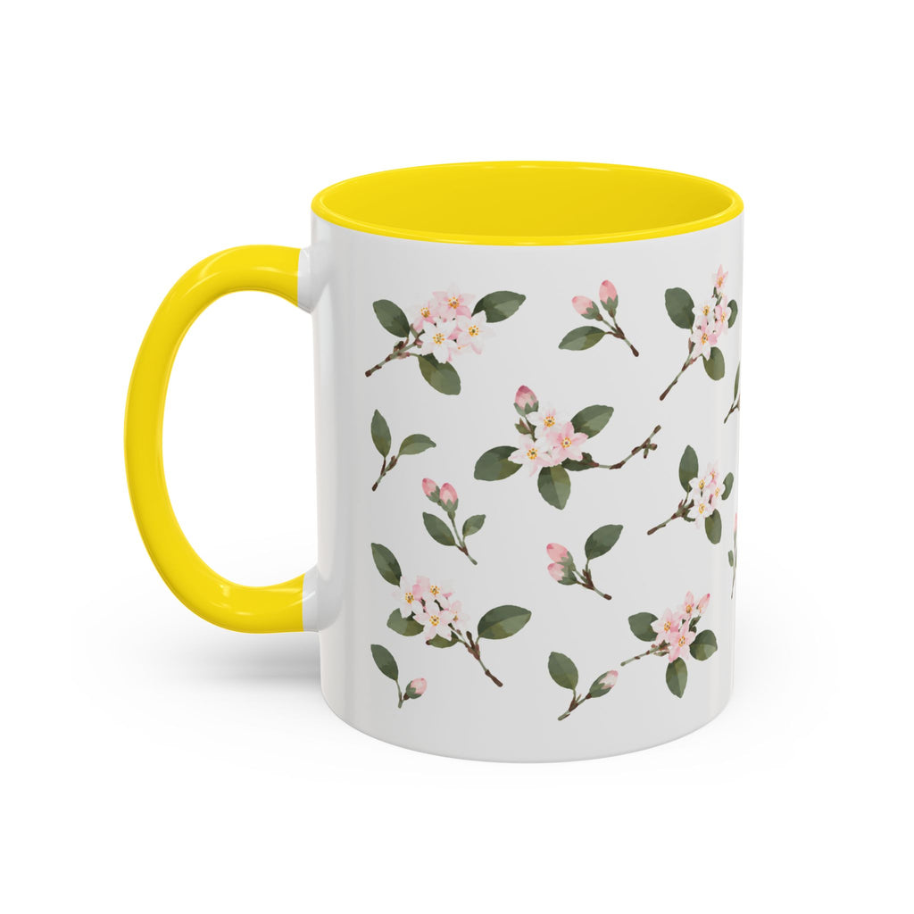 Massachusetts Mayflower Mug, State Flower Floral Coffee Cup, 11oz Botanical Gift