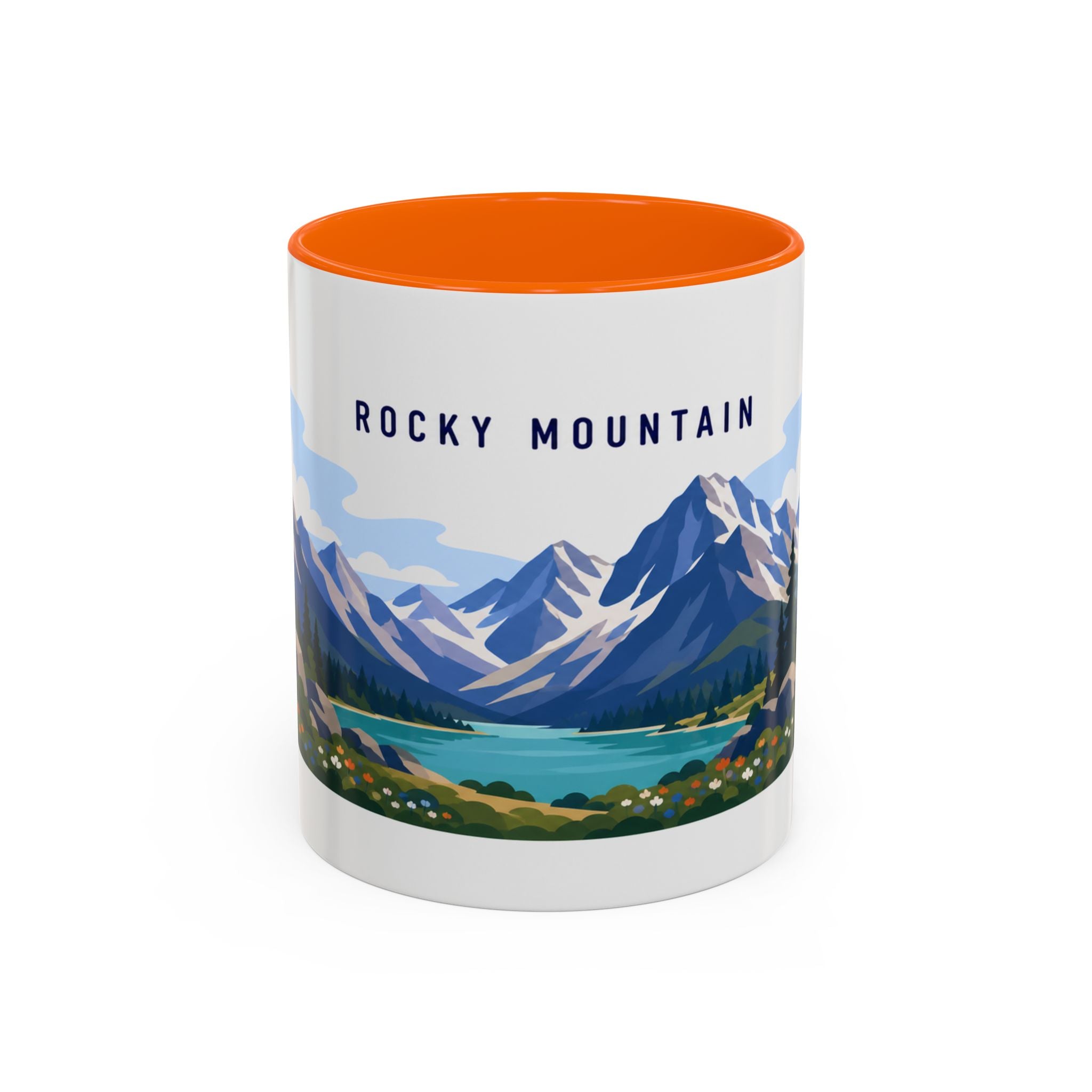 Rocky Mountain National Park Coffee Mug | Solid Color Block Park Souvenir | 11oz 15oz Accent Mug