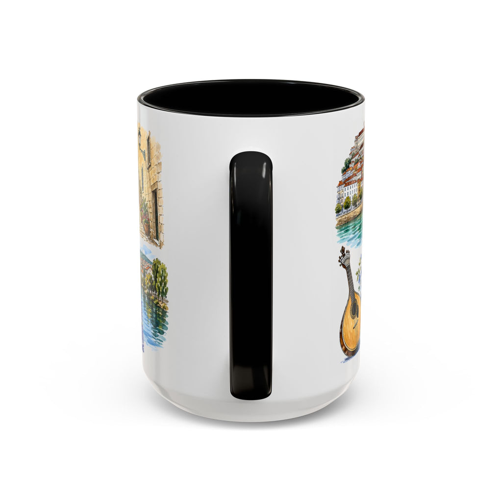 Coimbra Illustrated Travel Mug | City Souvenir Accent Coffee Mug | 11oz 15oz Ceramic Cup