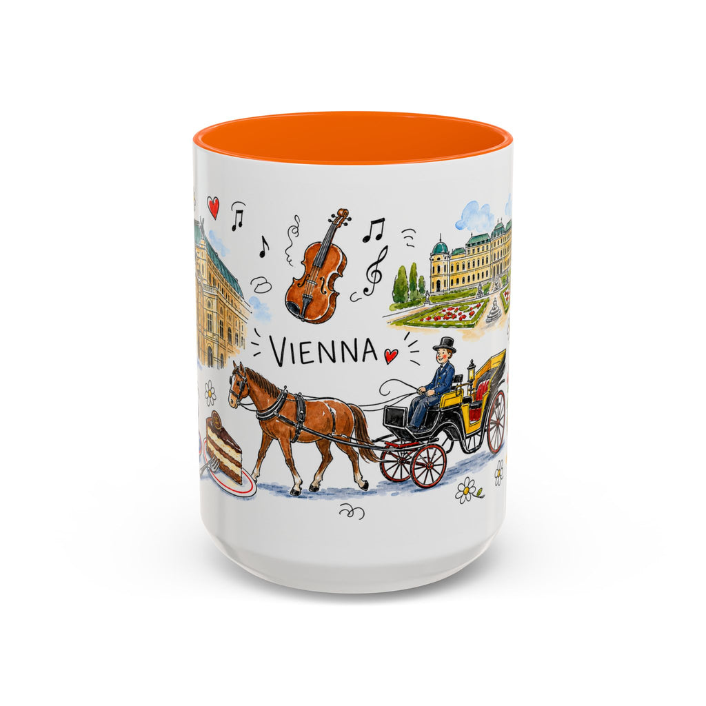 Vienna Travel Mug | European City Souvenir Accent Coffee Mug | 11oz 15oz Ceramic Cup