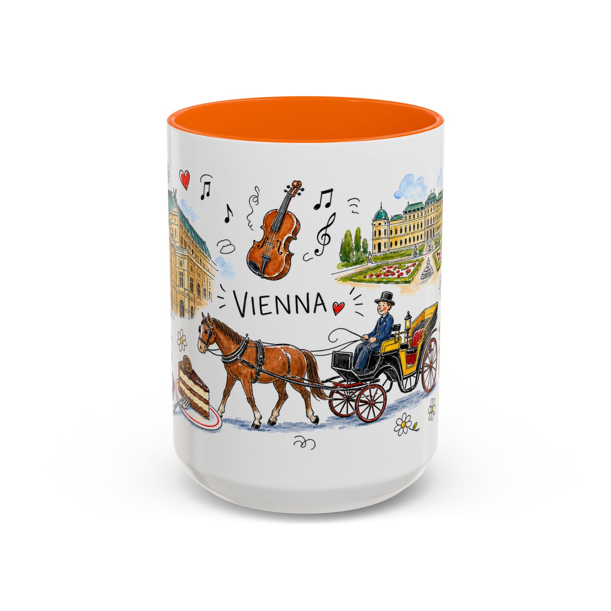 Vienna Travel Mug | European City Souvenir Accent Coffee Mug | 11oz 15oz Ceramic Cup