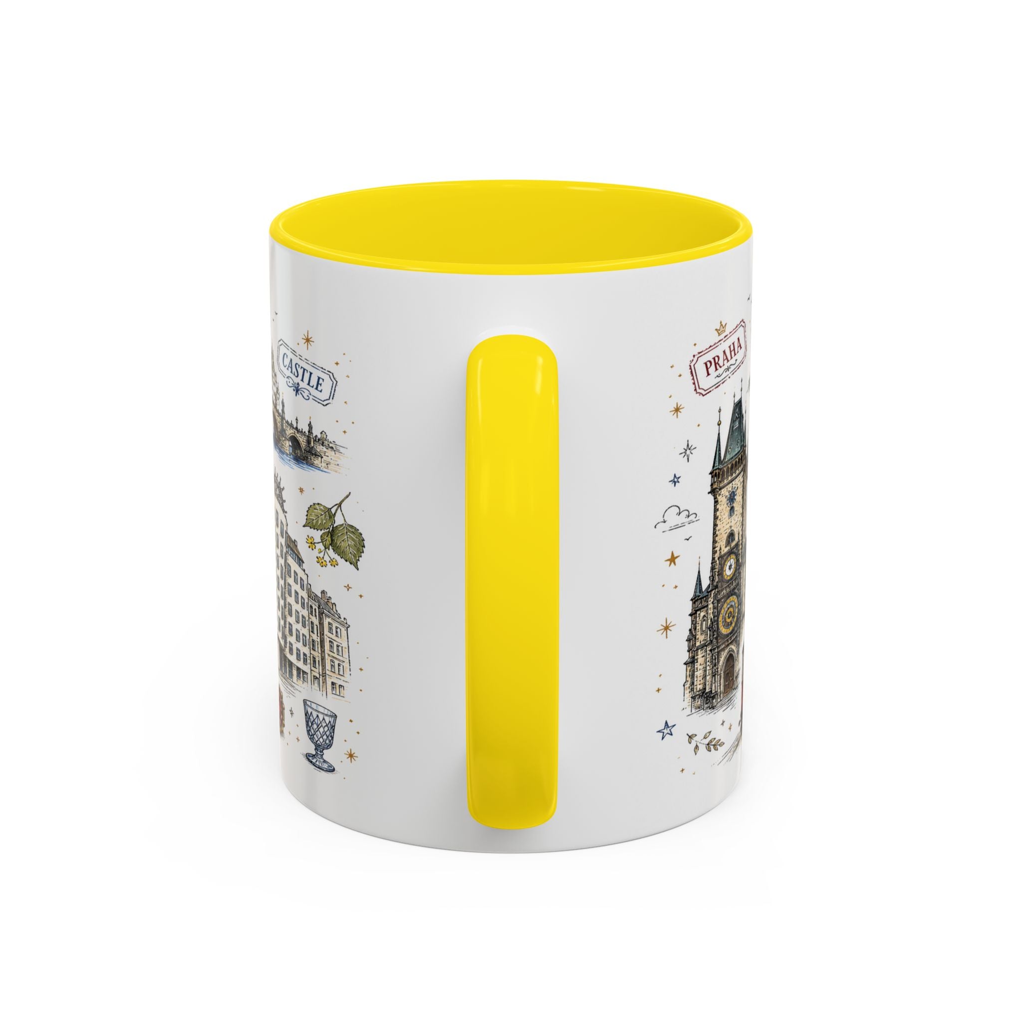 Prague Coffee Mug | Czech Republic Souvenir Travel Gift | Accent Color Ceramic 11oz 15oz