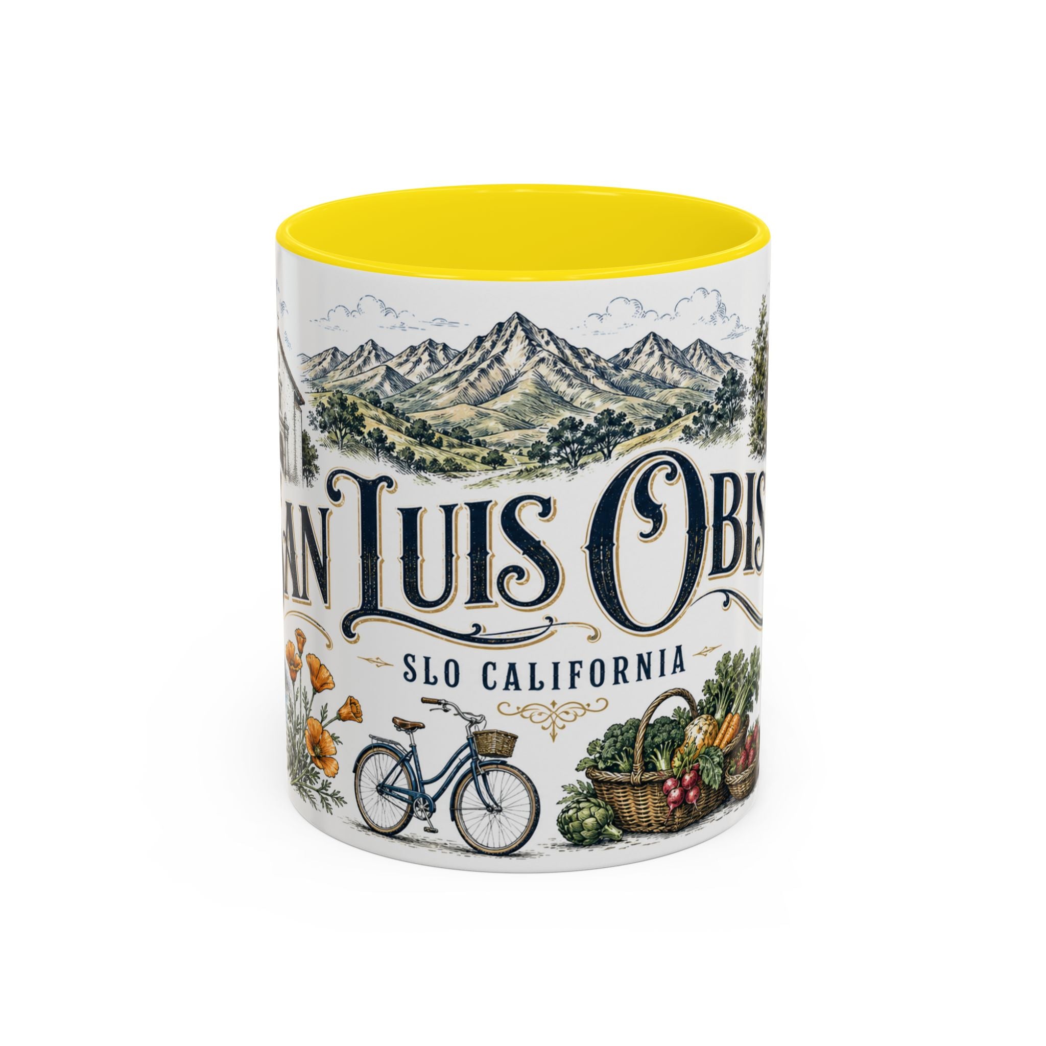 San Luis Obispo Coffee Mug | United States Travel Souvenir | Vintage Illustrated City Gift | 11 oz 15 oz Accent Mug