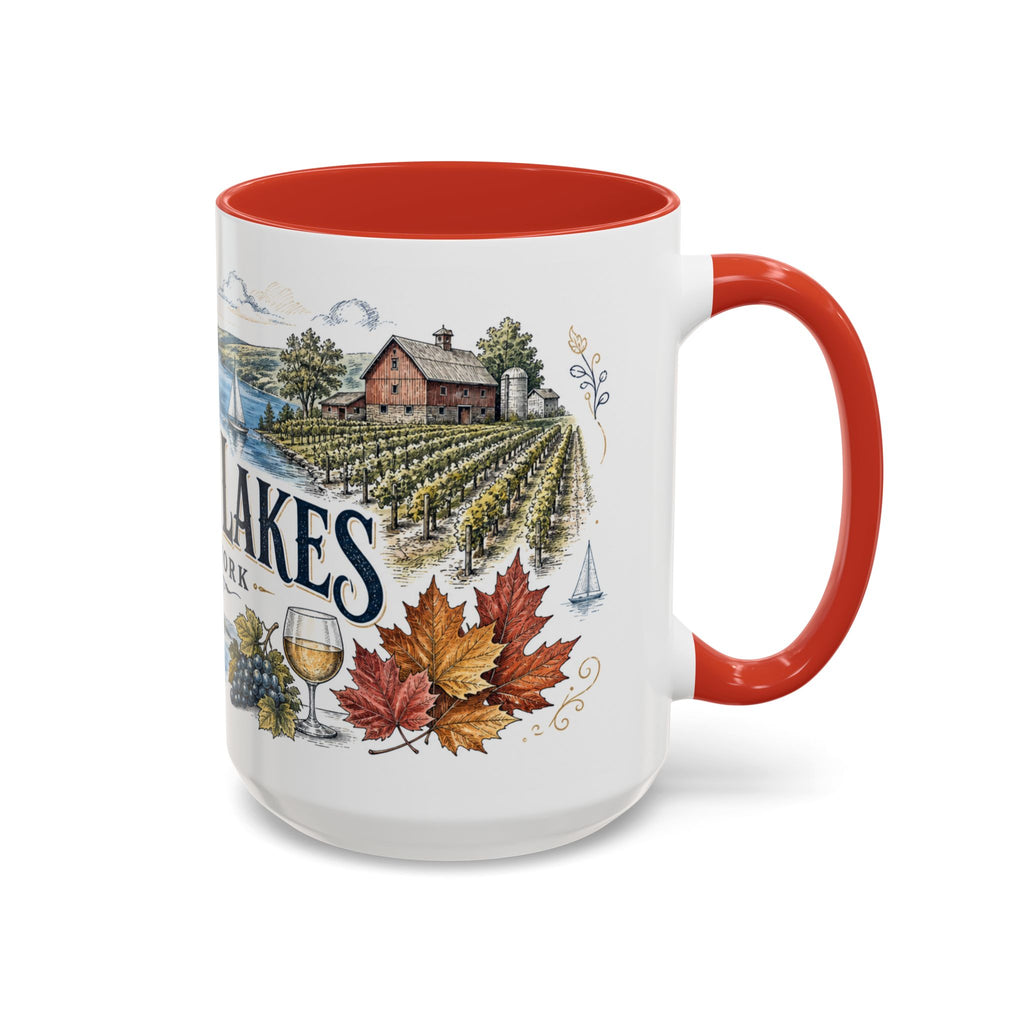 Finger Lakes Mug, New York Travel Souvenir, Bucket List Gift, Accent Ceramic Coffee Mug 11oz 15oz