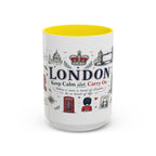 London Coffee Mug | England Souvenir Travel Gift | Accent Color Ceramic 11oz 15oz