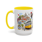 Lisbon Travel Mug | European City Souvenir Accent Coffee Mug | 11oz 15oz Ceramic Cup