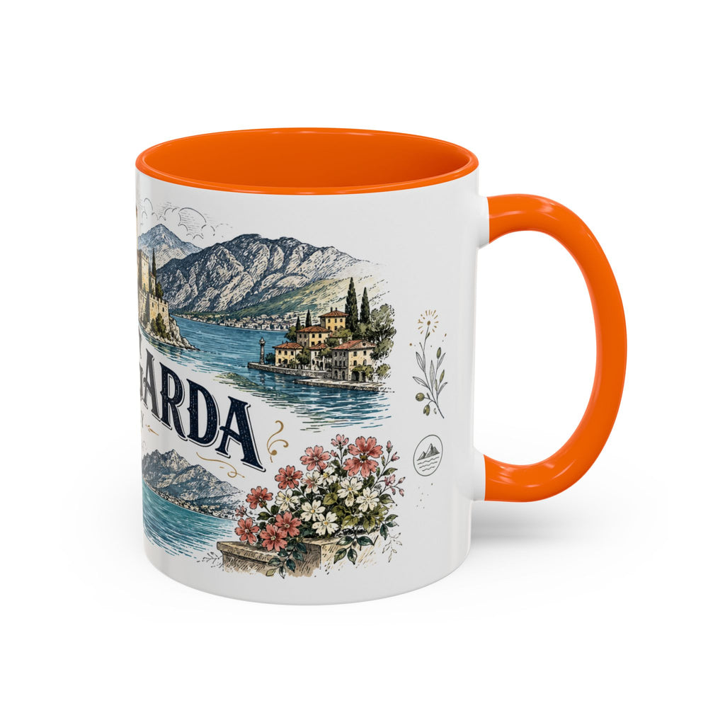 Lake Garda Mug, Italy Travel Souvenir, Bucket List Gift, Accent Ceramic Coffee Mug 11oz 15oz