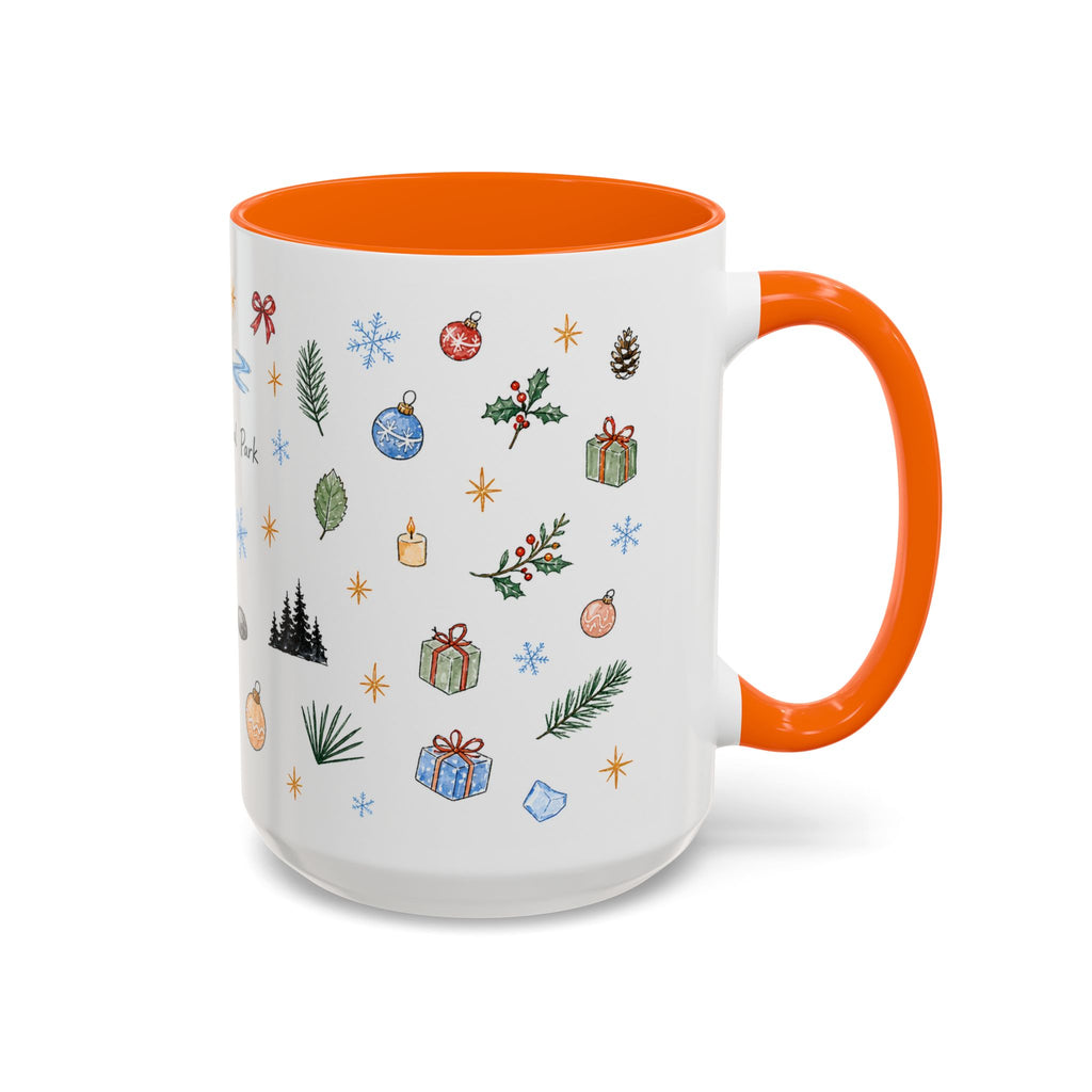 Denali National Park Christmas Mug | Watercolor Travel Souvenir | Holiday Gift | Accent Ceramic Coffee Cup 11oz 15oz