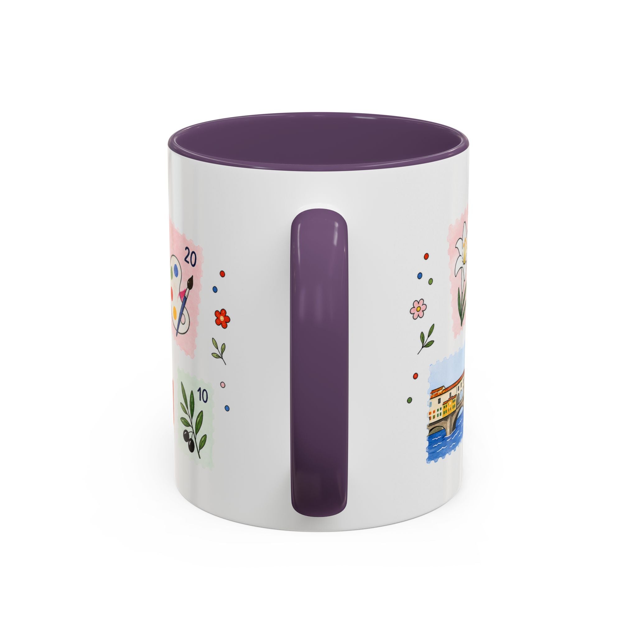 Florence Coffee Mug | Postage Stamp Collage Mug | Travel Souvenir Accent Cup 11oz 15oz