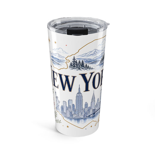 New York State Flower 20oz Tumbler | New York Botanical Gift | Insulated Stainless Steel Travel Cup