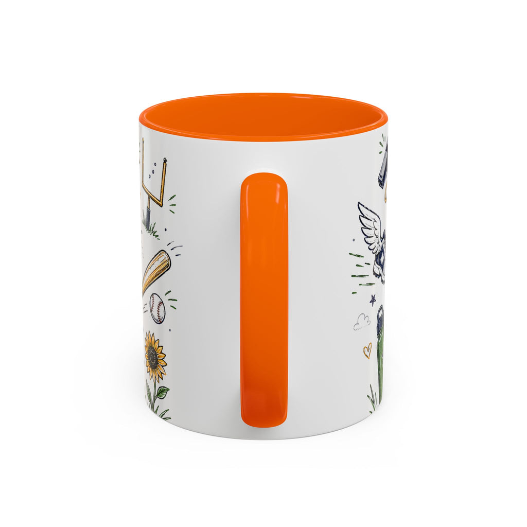 Coach Best Dad On The Field Coffee Mug | Father's Day Gift for Dad | Accent Color Ceramic 11oz 15oz