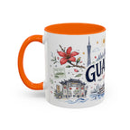 Guangzhou Coffee Mug | China Souvenir Travel Gift | Accent Color Ceramic 11oz 15oz