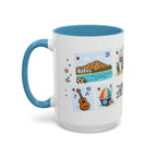 Honolulu Coffee Mug | Postage Stamp Collage Mug | Travel Souvenir Accent Cup 11oz 15oz