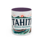 Tahiti Coffee Mug | Travel Destination Souvenir Gift | Accent Color Ceramic 11oz 15oz