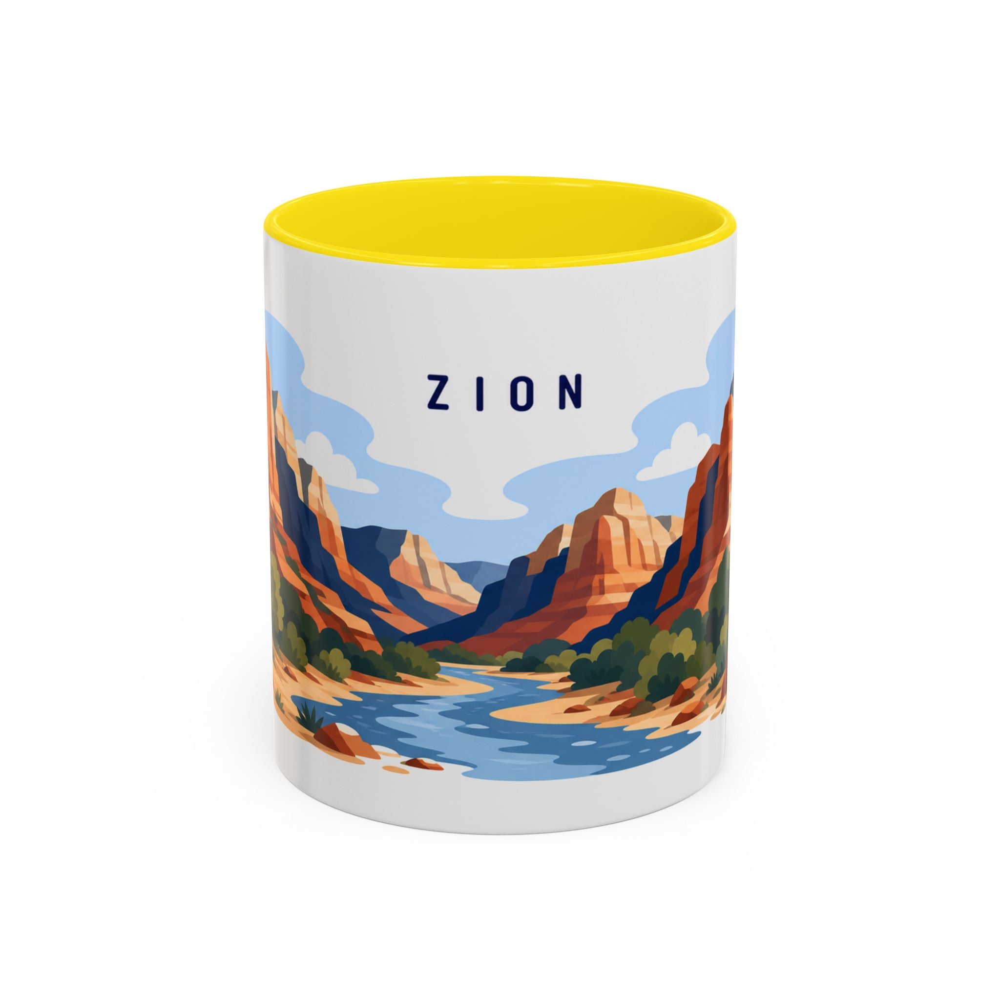 Zion National Park Coffee Mug | Solid Color Block Park Souvenir | 11oz 15oz Accent Mug