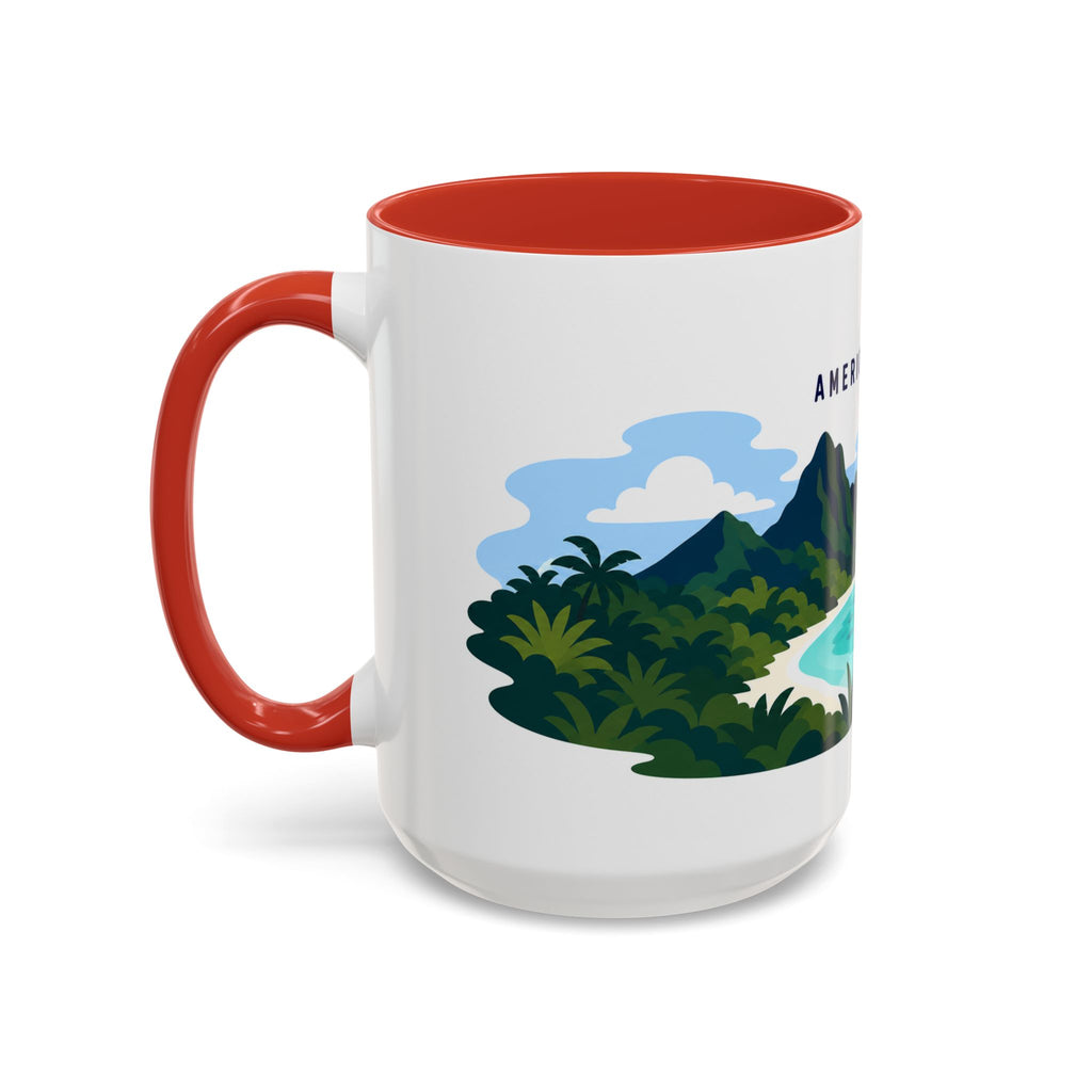 National Park of American Samoa Coffee Mug | Solid Color Block Park Souvenir | 11oz 15oz Accent Mug