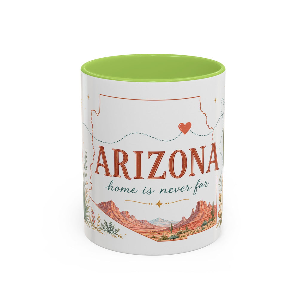 Arizona State Map Mug | Desert Landscape, Botanical Accents, Homesick Gift