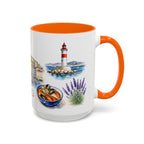 Marseille Illustrated Travel Mug | City Souvenir Accent Coffee Mug | 11oz 15oz Ceramic Cup