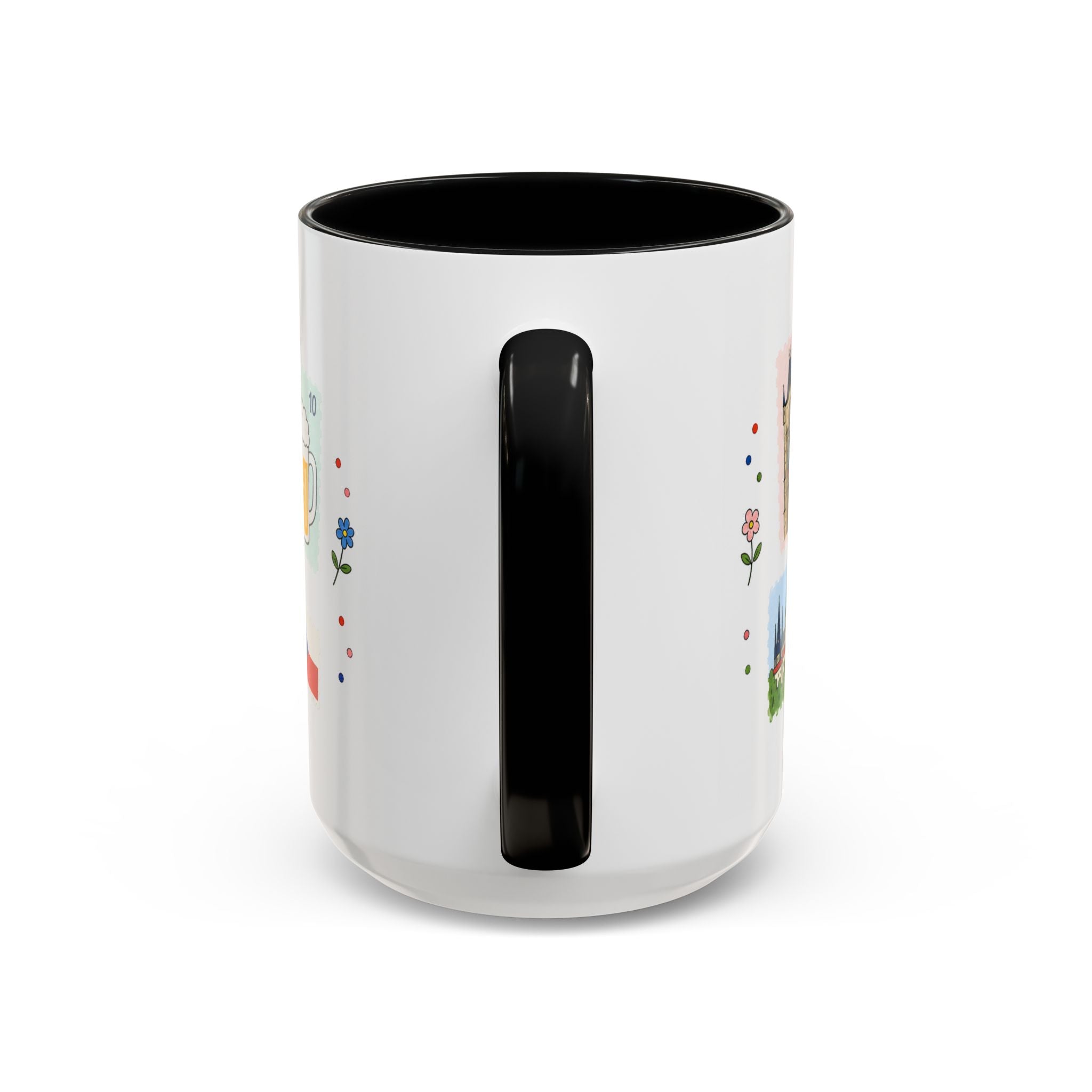 Prague Coffee Mug | Postage Stamp Collage Mug | Travel Souvenir Accent Cup 11oz 15oz