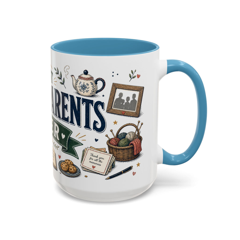 Best Grandparents Ever Coffee Mug | Gift From Grandkids | Accent Color Ceramic 11oz 15oz