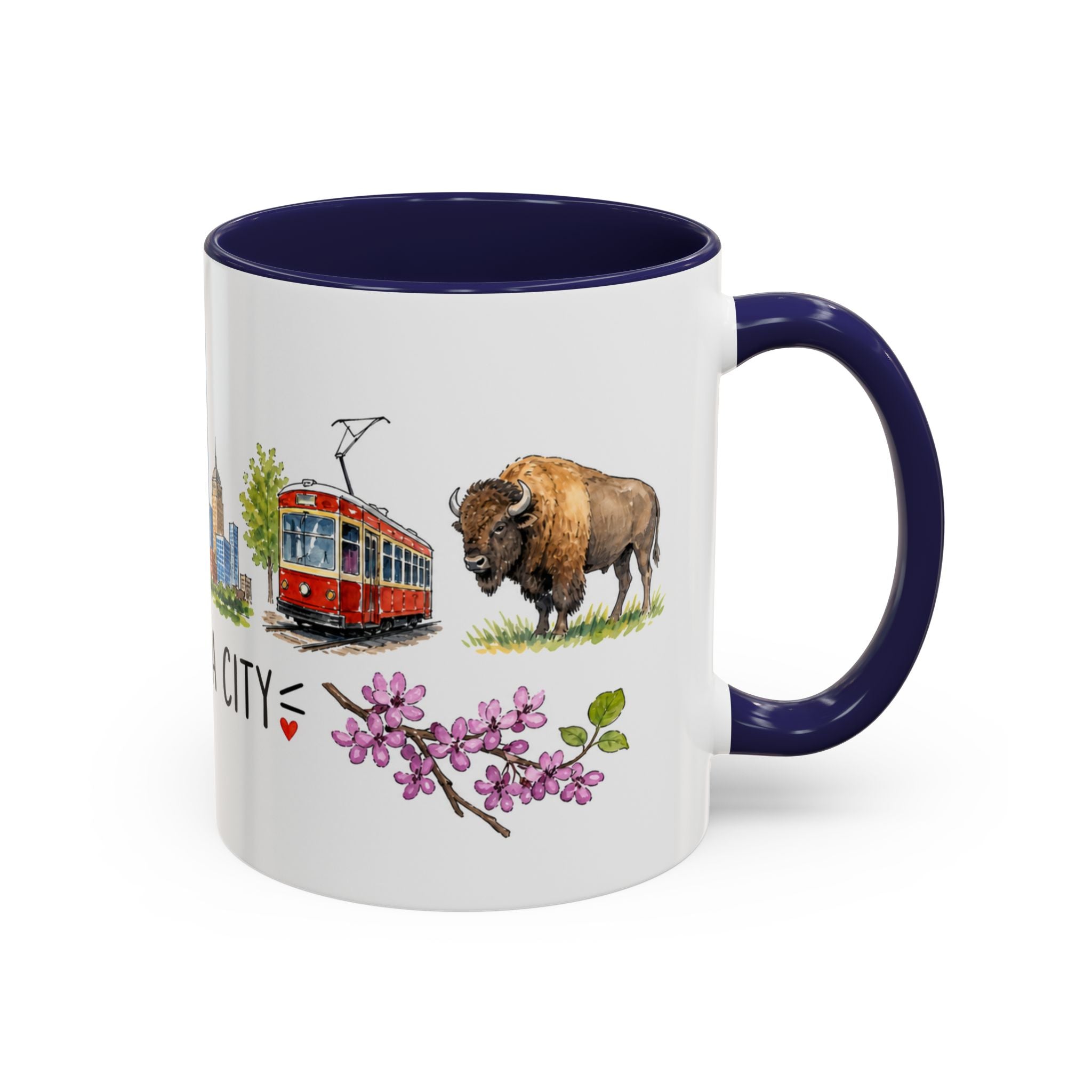Oklahoma City Illustrated Travel Mug | City Souvenir Accent Coffee Mug | 11oz 15oz Ceramic Cup