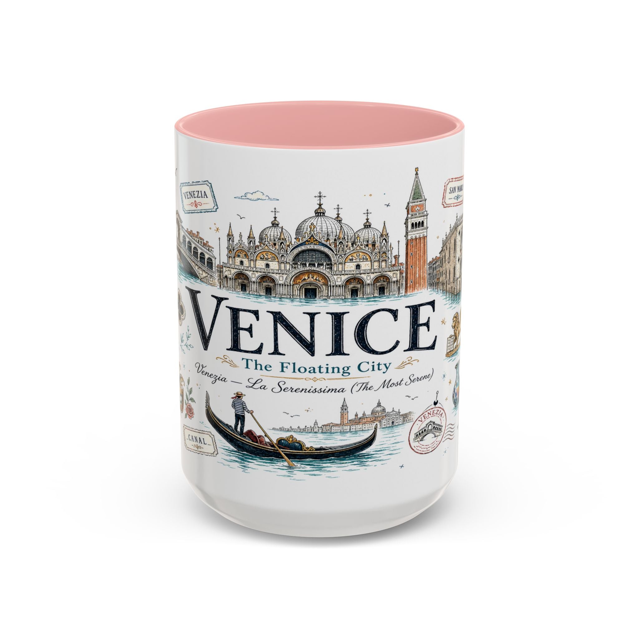 Venice Coffee Mug | Italy Souvenir Travel Gift | Accent Color Ceramic 11oz 15oz
