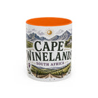 Cape Winelands Coffee Mug | Travel Destination Souvenir Gift | Accent Color Ceramic 11oz 15oz