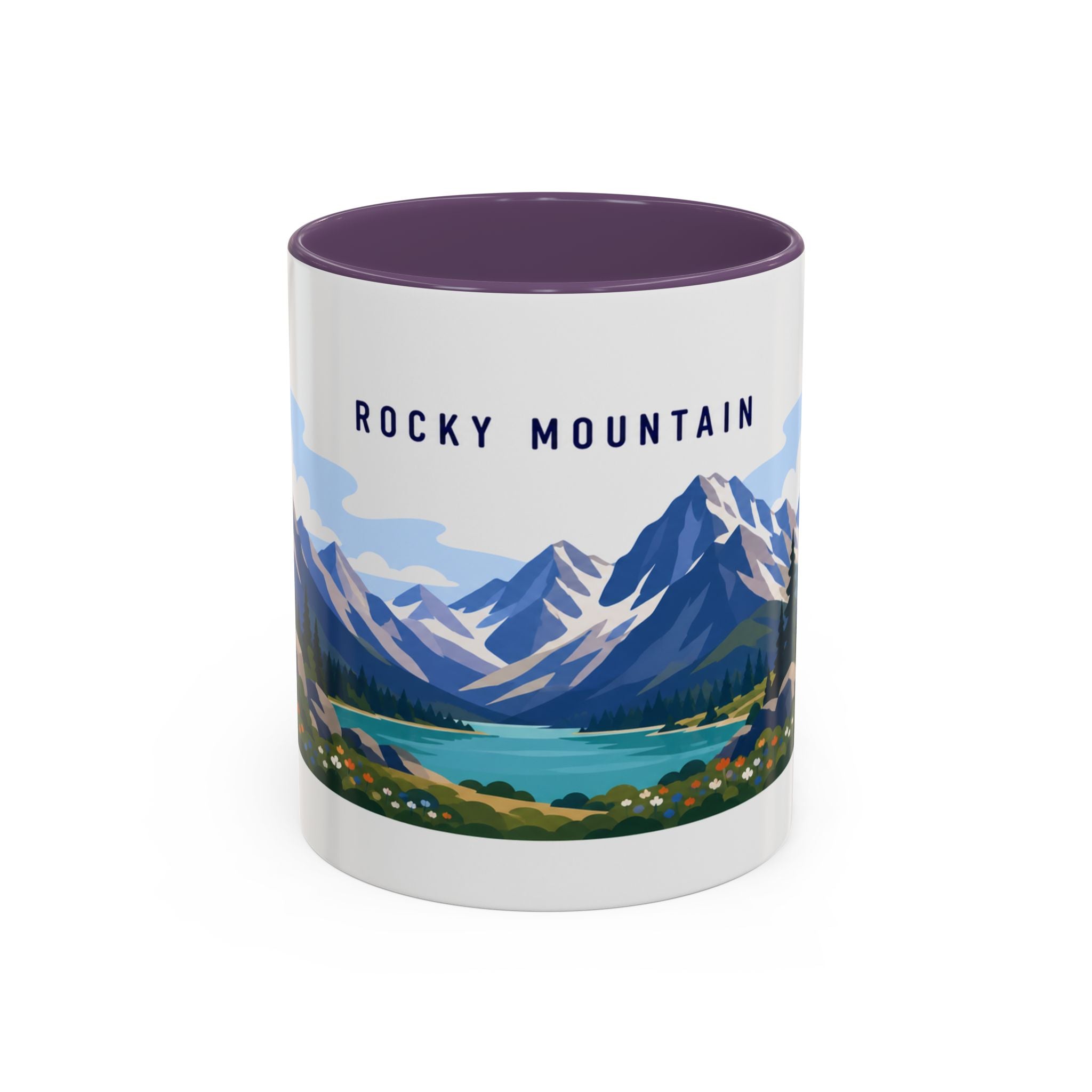 Rocky Mountain National Park Coffee Mug | Solid Color Block Park Souvenir | 11oz 15oz Accent Mug