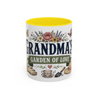 Grandma's Garden Of Love Coffee Mug | Gift From Grandkids | Accent Color Ceramic 11oz 15oz