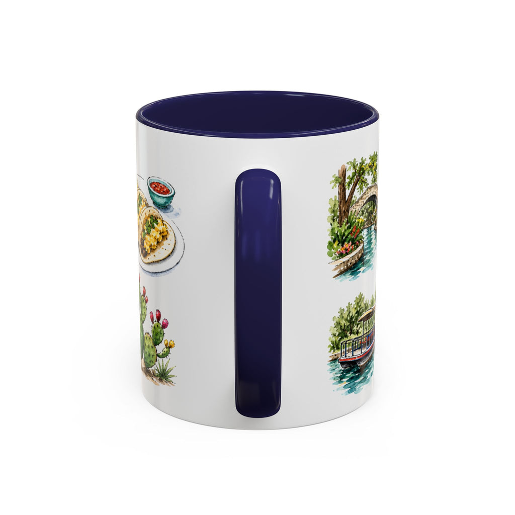 San Antonio Illustrated Travel Mug | City Souvenir Accent Coffee Mug | 11oz 15oz Ceramic Cup