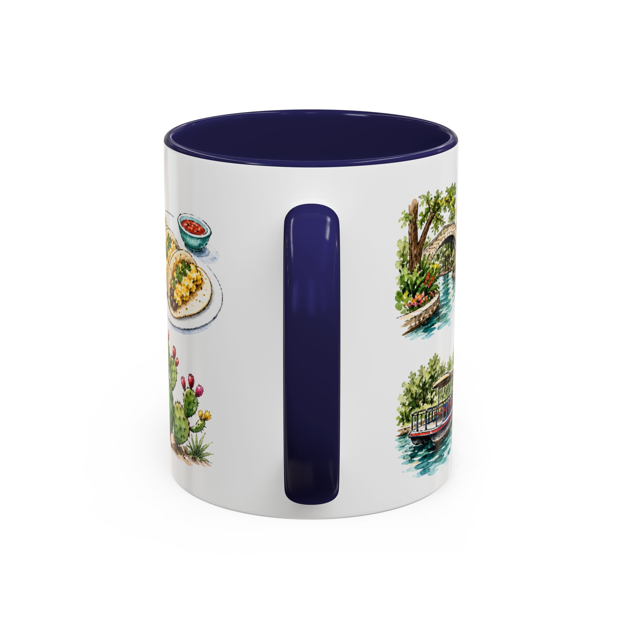 San Antonio Illustrated Travel Mug | City Souvenir Accent Coffee Mug | 11oz 15oz Ceramic Cup