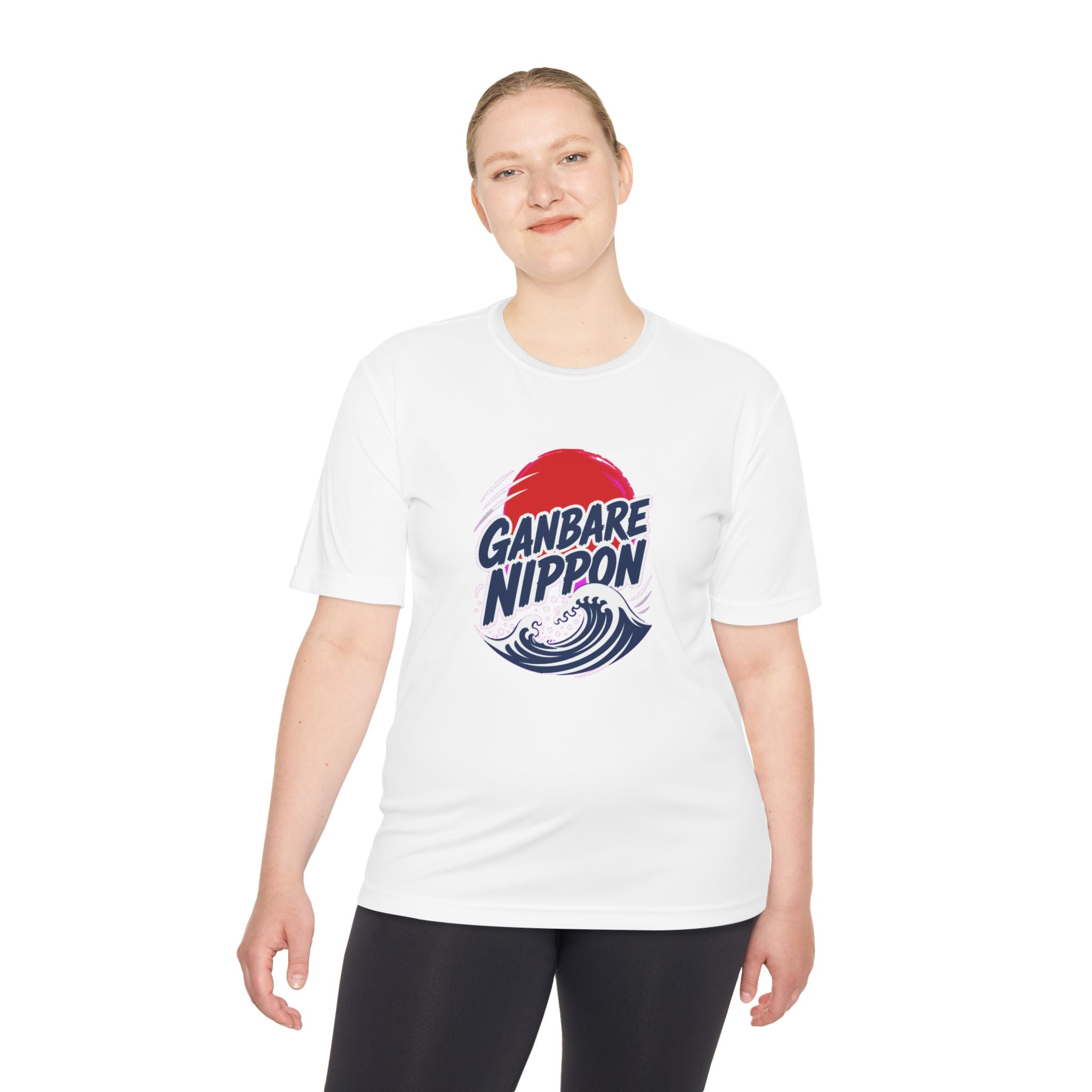 Japan Soccer Fan Shirt, Ganbare Nippon Sport Tee, Moisture Wicking Performance
