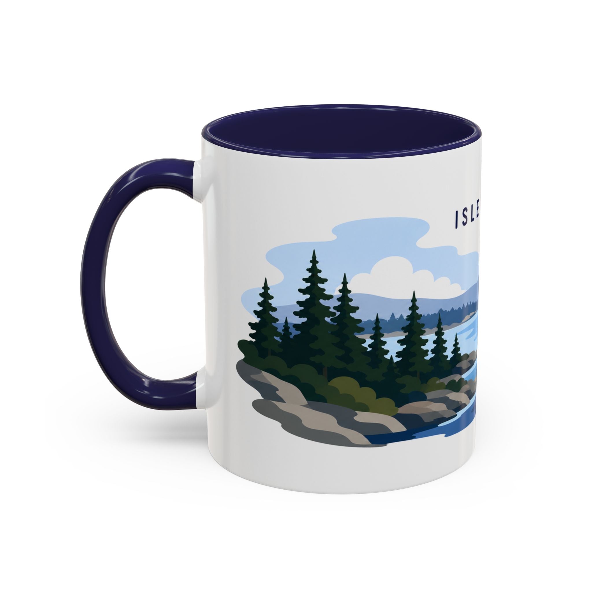 Isle Royale National Park Coffee Mug | Solid Color Block Park Souvenir | 11oz 15oz Accent Mug