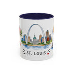 St. Louis Illustrated Travel Mug | City Souvenir Accent Coffee Mug | 11oz 15oz Ceramic Cup