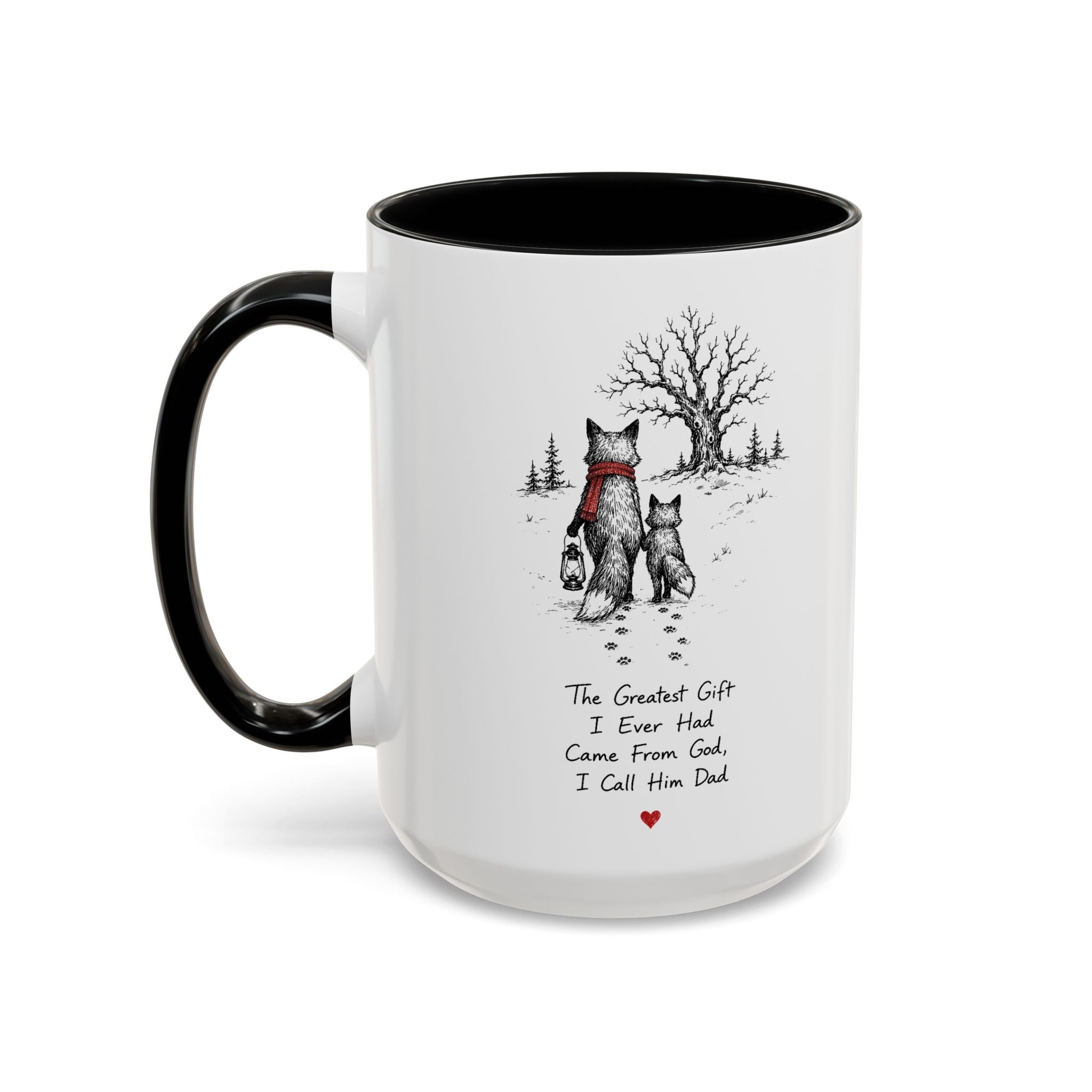 Clever Fox Dad Mug | Father's Day Gift, Accent Ceramic Coffee Cup (11oz or 15oz)
