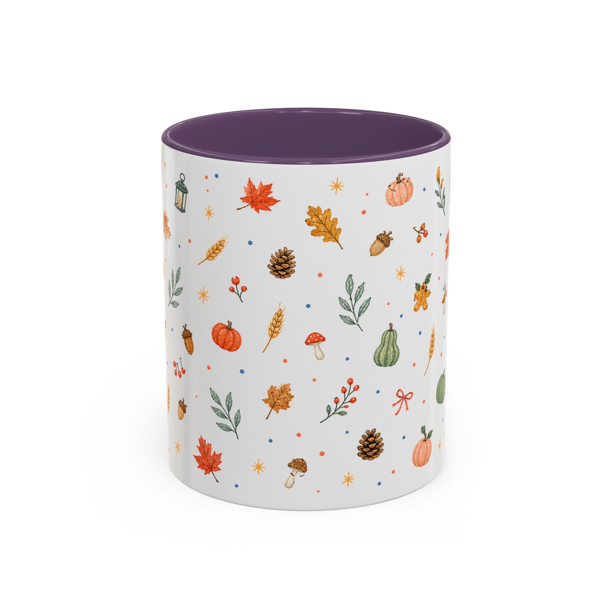 Thanksgiving Mug | Watercolor Autumn Harvest Gift | Pumpkin Leaf Accent Coffee Cup 11oz 15oz