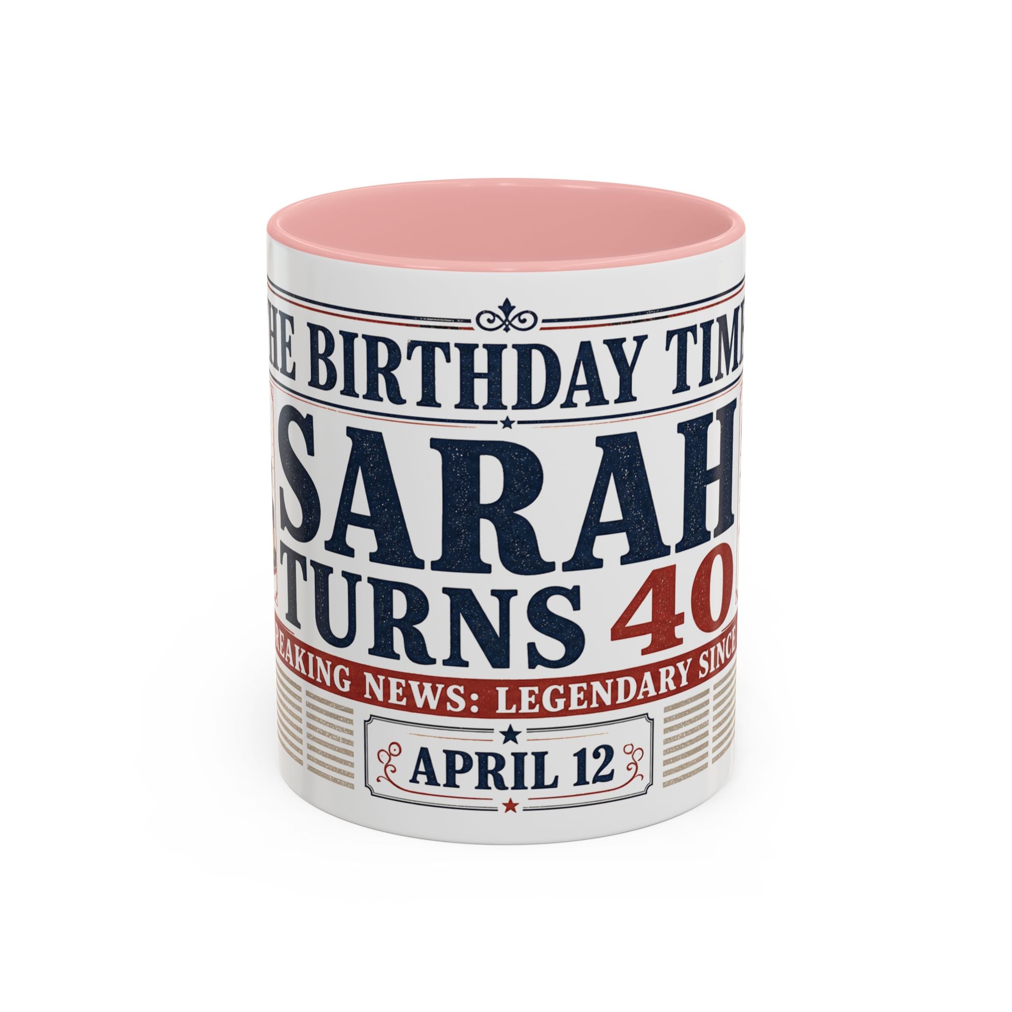 Birthday Newspaper Mug | Custom Name Age Date Gift | The Birthday Times Coffee Cup 11oz 15oz