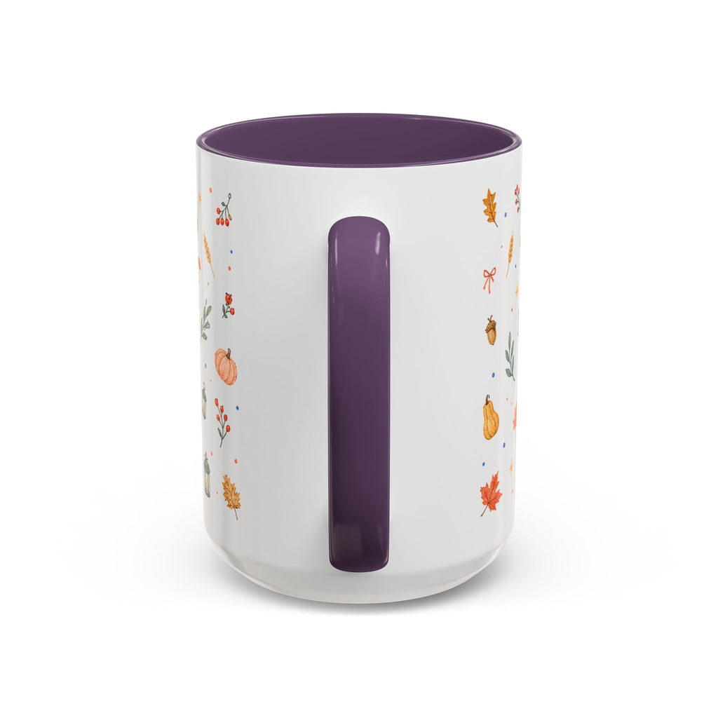 Thanksgiving Mug | Watercolor Autumn Harvest Gift | Pumpkin Leaf Accent Coffee Cup 11oz 15oz