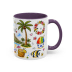 Honolulu Illustrated Travel Mug | City Souvenir Accent Coffee Mug | 11oz 15oz Ceramic Cup