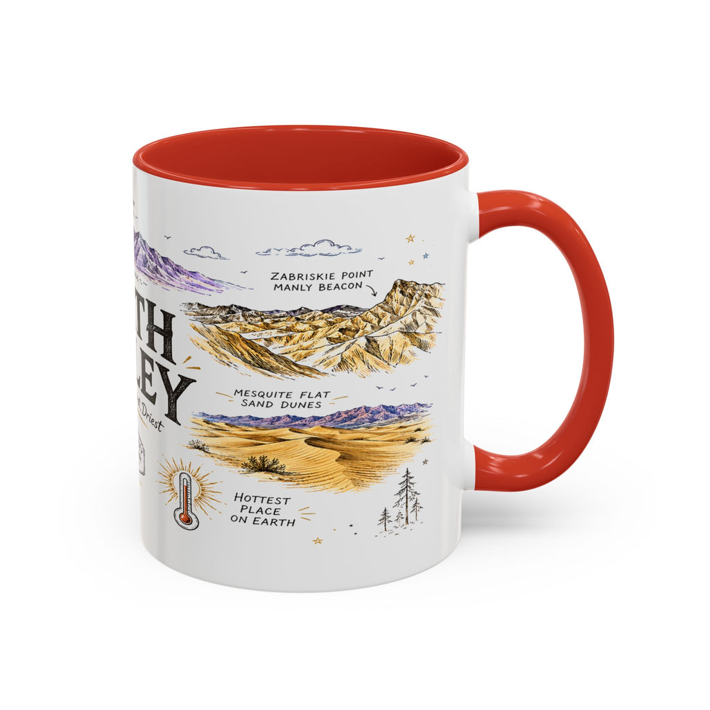 Death Valley National Park Coffee Mug | California Desert Hiking Camping Gift | Accent Color Ceramic 11oz 15oz