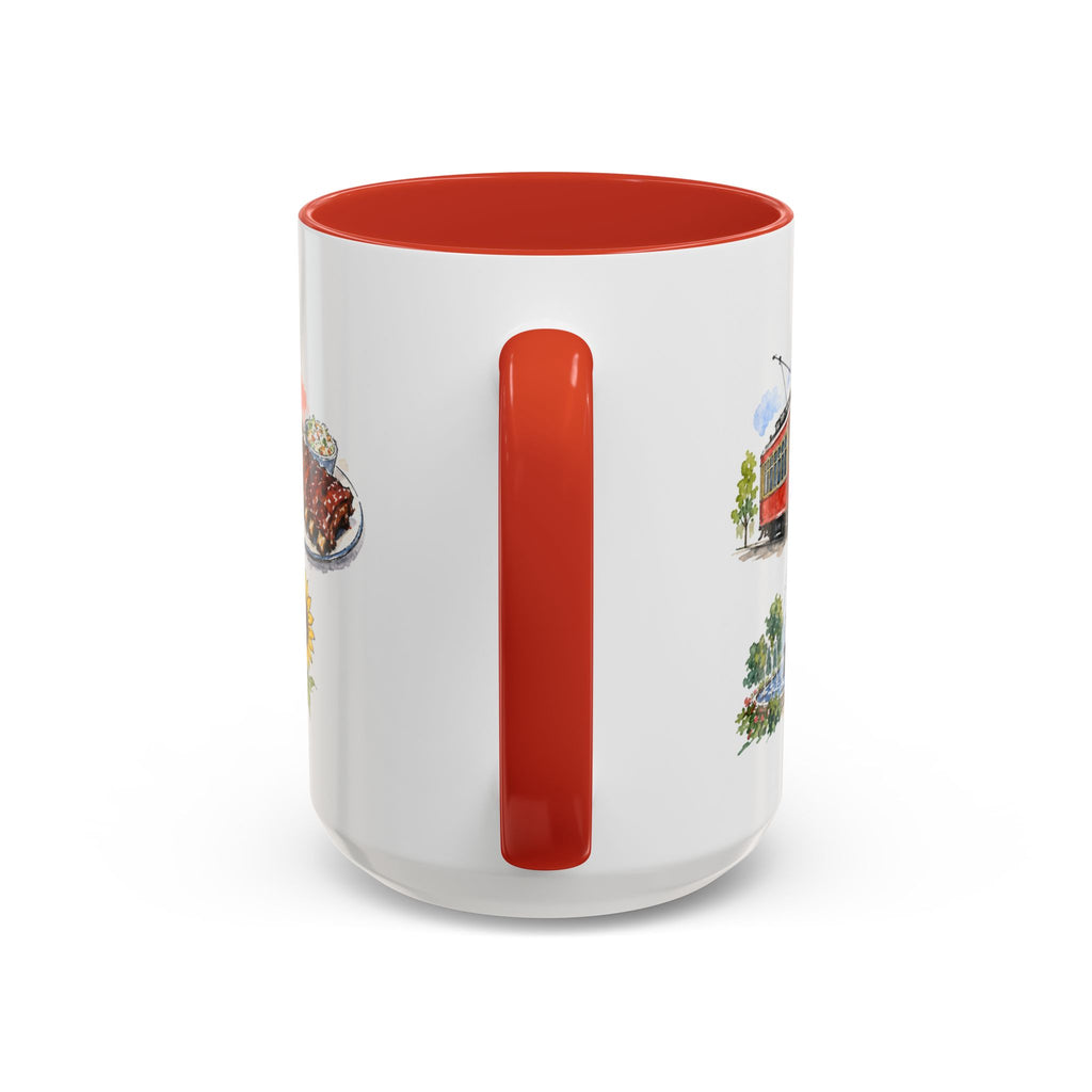 Kansas City Illustrated Travel Mug | City Souvenir Accent Coffee Mug | 11oz 15oz Ceramic Cup