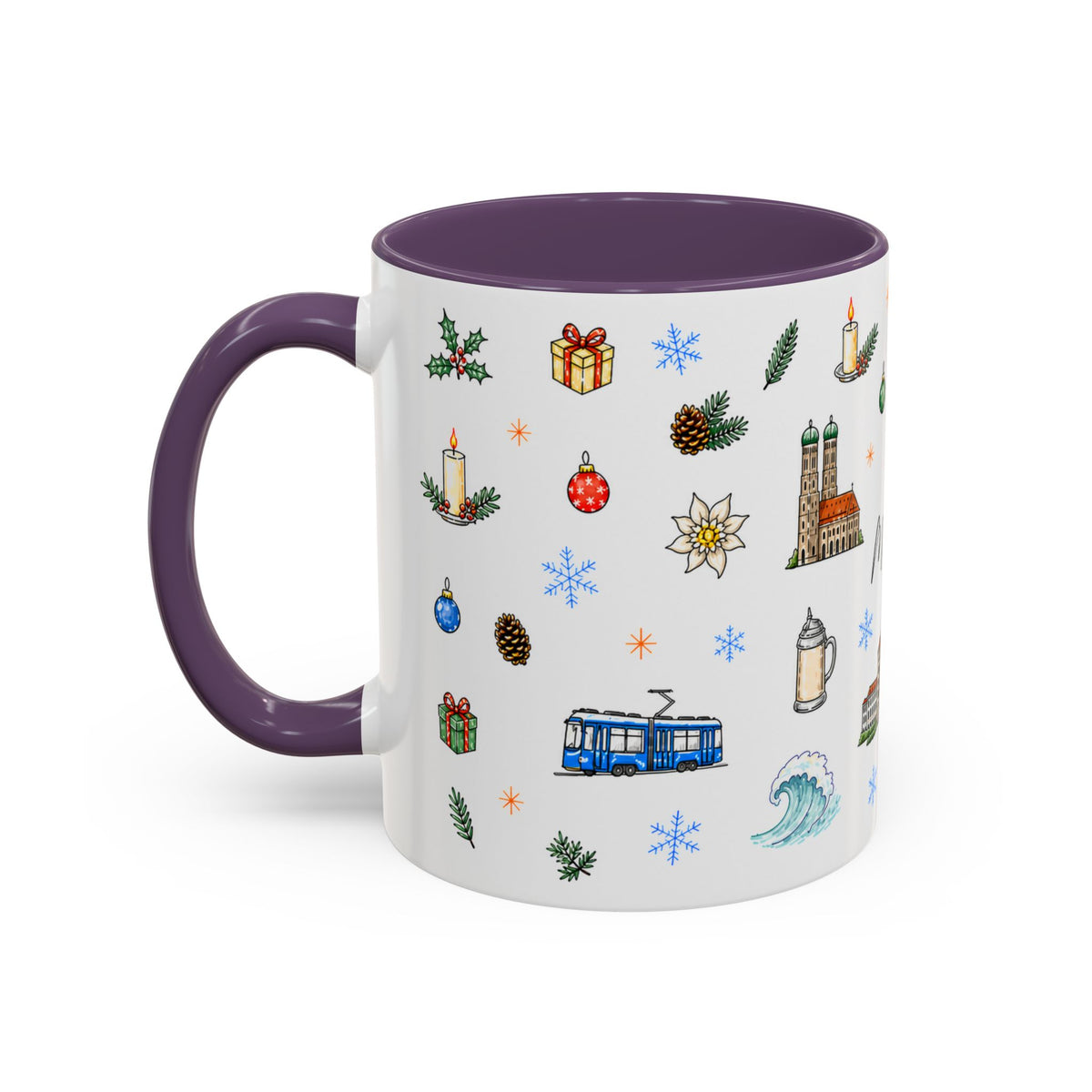 Munich Christmas Mug | Watercolor City Souvenir, Travel Gift (11oz/15oz)