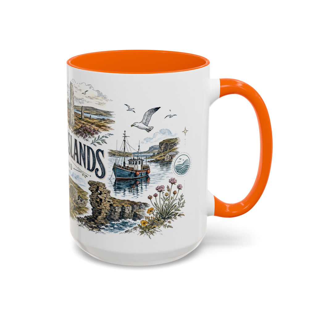 Orkney Islands Mug, Scotland Travel Souvenir, Bucket List Gift, Accent Ceramic Coffee Mug 11oz 15oz