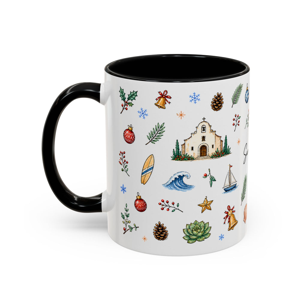 San Diego Christmas Mug | Watercolor City Souvenir, Holiday Travel Gift (11oz/15oz)