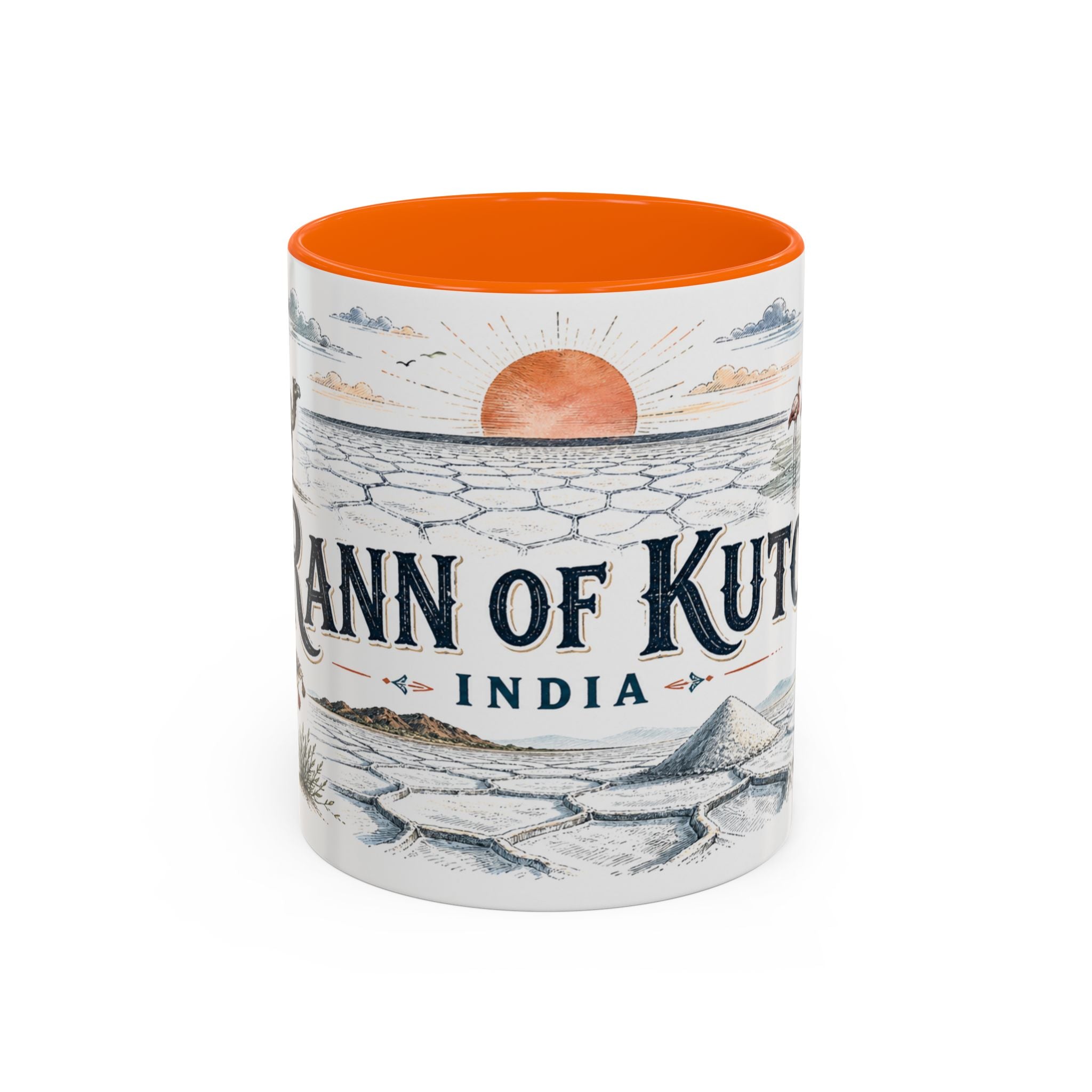 Rann of Kutch Mug, India Travel Souvenir, Bucket List Gift, Accent Ceramic Coffee Mug 11oz 15oz