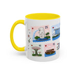 Singapore Coffee Mug | Postage Stamp Collage Mug | Travel Souvenir Accent Cup 11oz 15oz