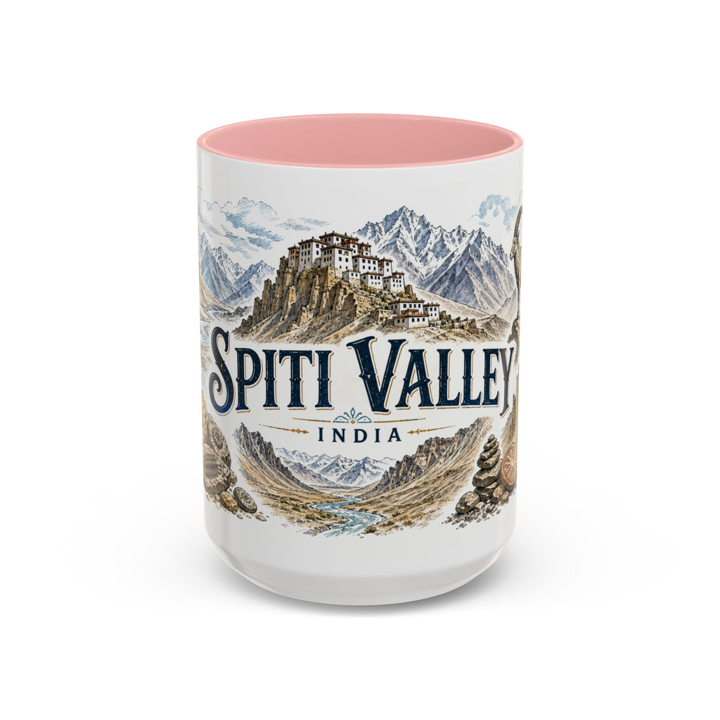 Spiti Valley Mug, India Travel Souvenir, Bucket List Gift, Accent Ceramic Coffee Mug 11oz 15oz