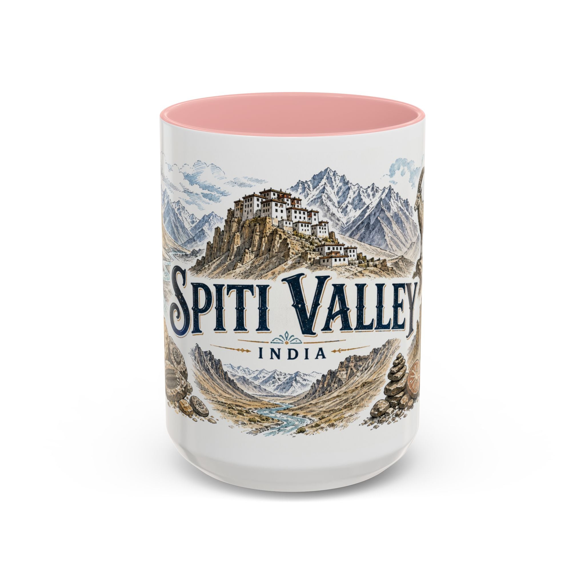Spiti Valley Mug, India Travel Souvenir, Bucket List Gift, Accent Ceramic Coffee Mug 11oz 15oz