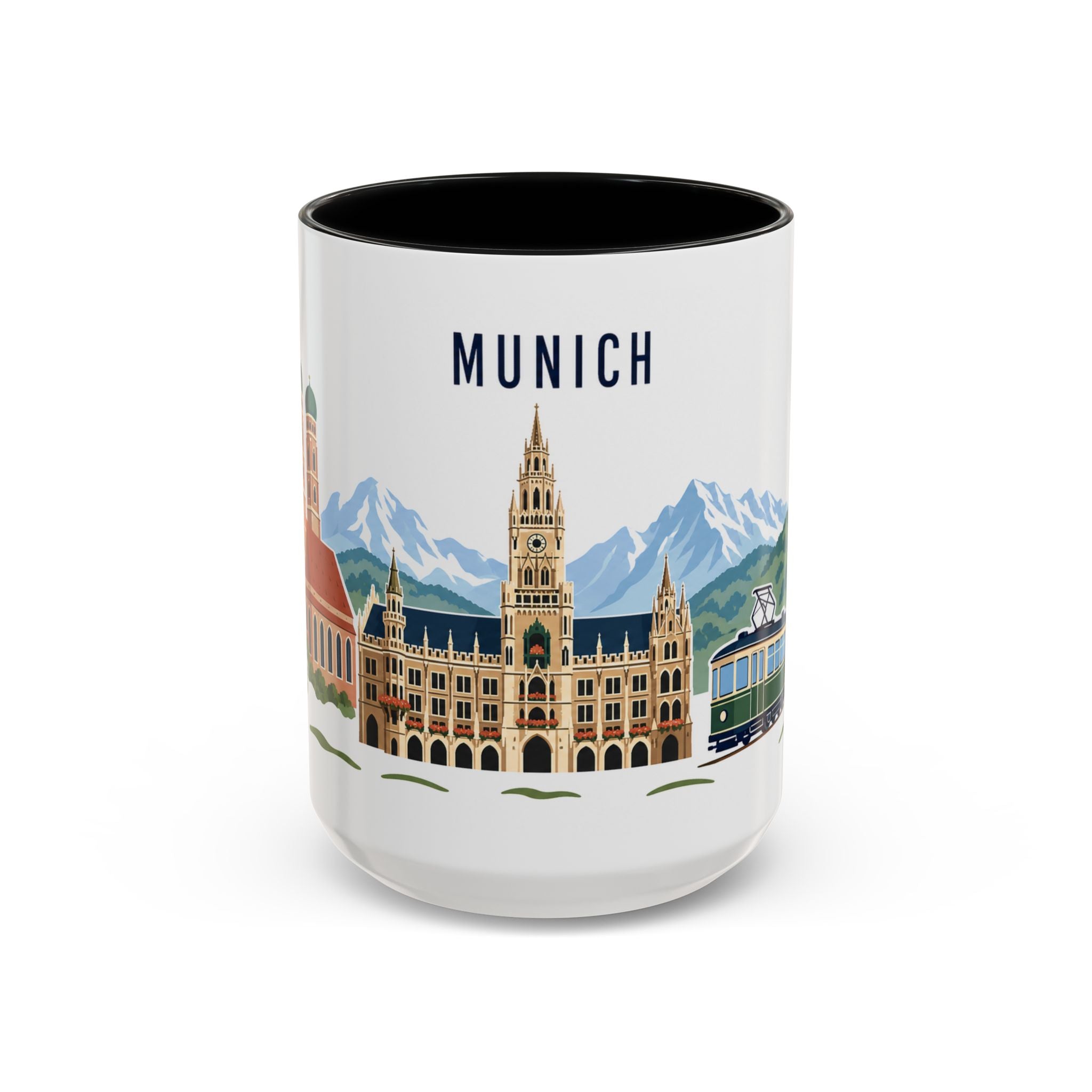 Munich Coffee Mug | Germany Travel Souvenir | Porcelain Decal City Gift | 11oz 15oz Accent Mug
